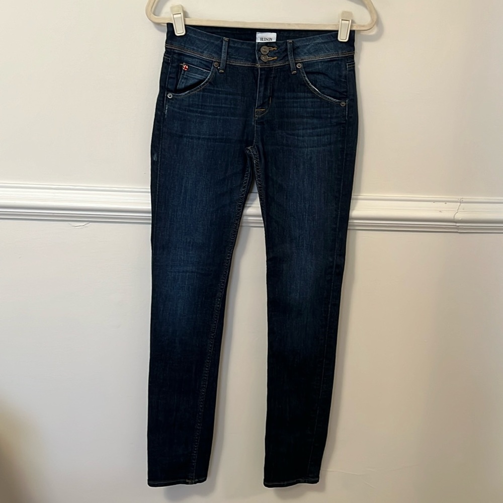 Hudson Jeans Low-Rise Straight Jeans Medium-dark Wash, Size 26